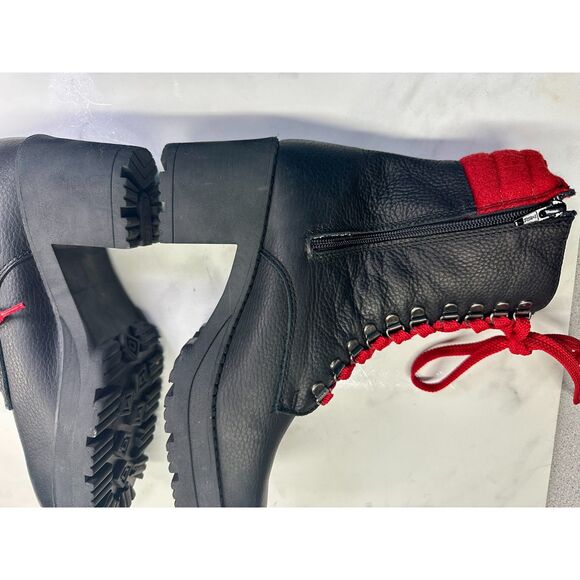 Martino Canada Leather & Wool Heeled Lace Up Combat Winter Boots, Women's 9 NWOT - Picture 6 of 12